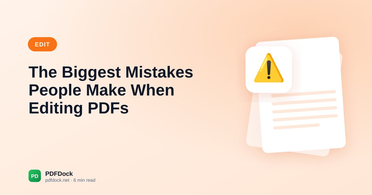The Biggest Mistakes People Make When Editing PDFs