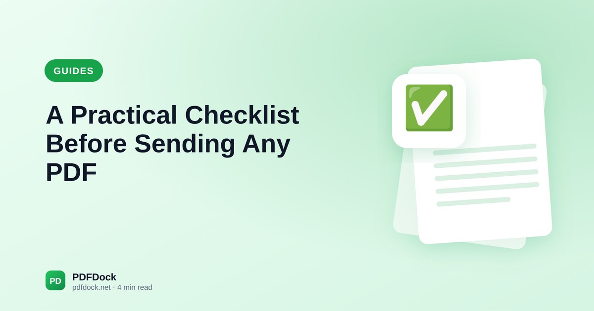 A Practical Checklist Before Sending Any PDF