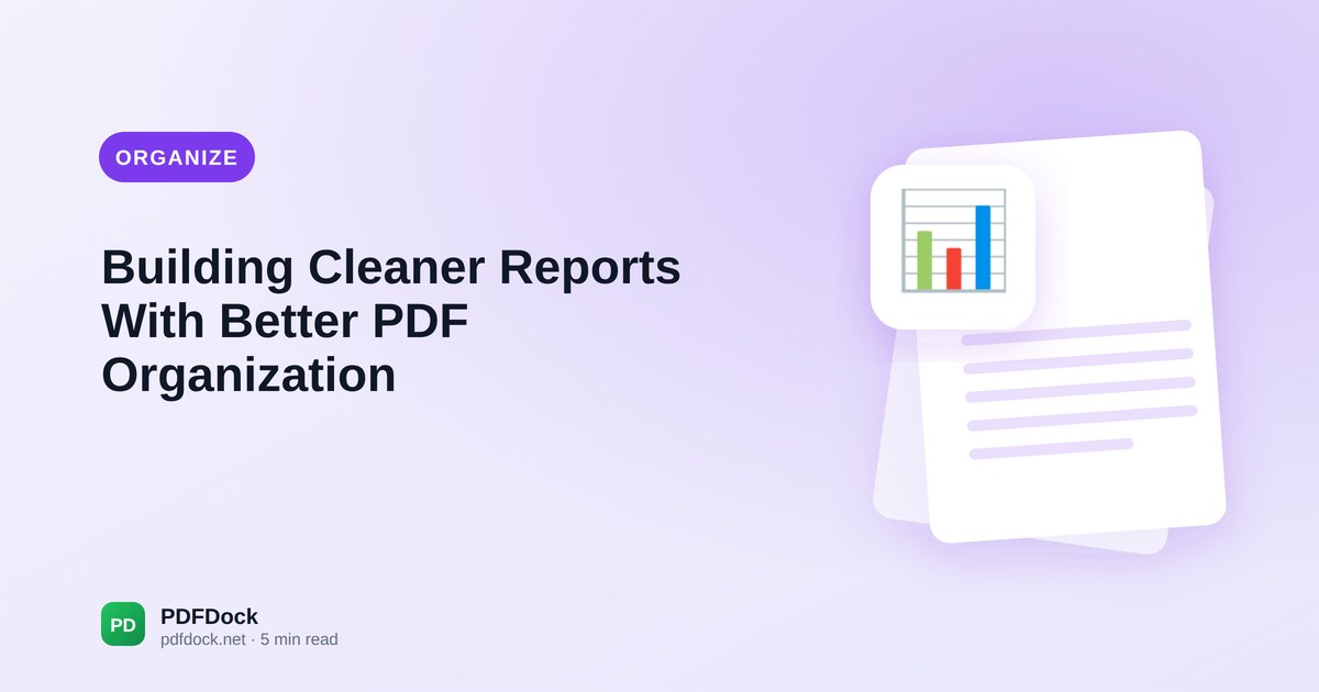 Building Cleaner Reports With Better PDF Organization