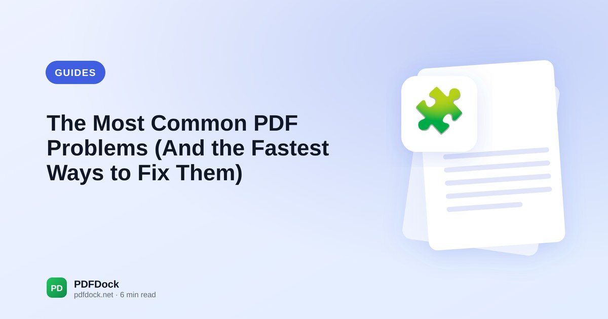 The Most Common PDF Problems (And the Fastest Ways to Fix Them)