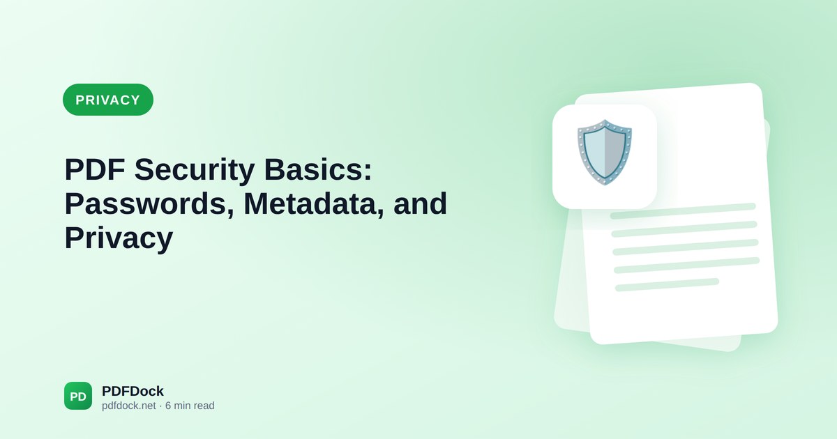 PDF Security Basics: Passwords, Metadata, and Privacy