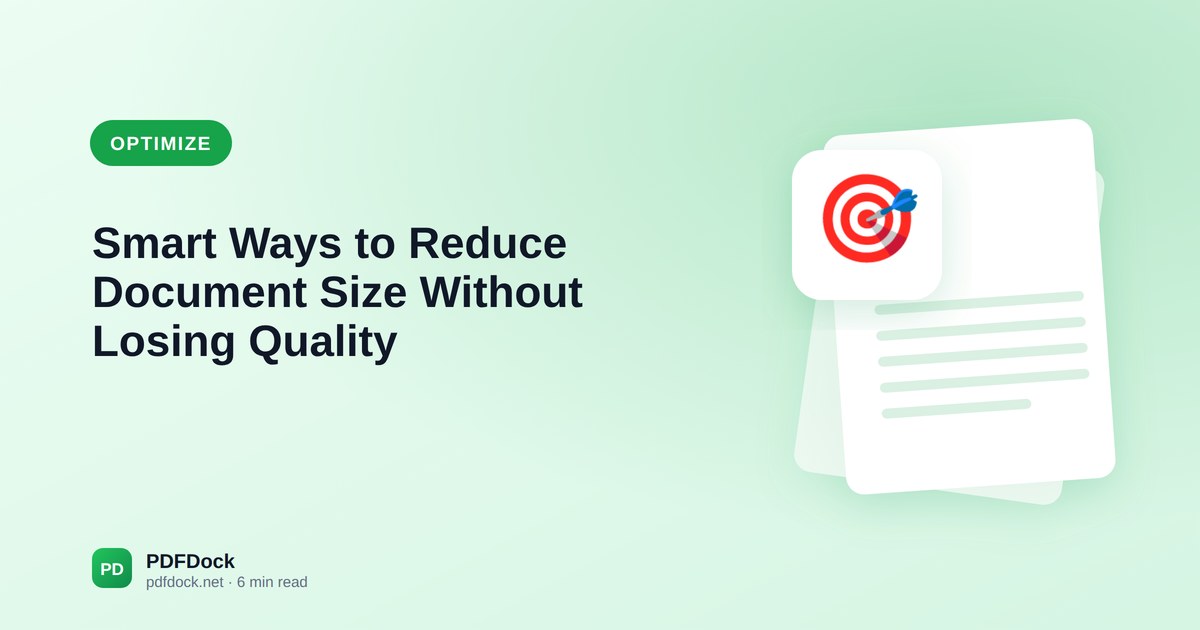 Smart Ways to Reduce Document Size Without Losing Quality